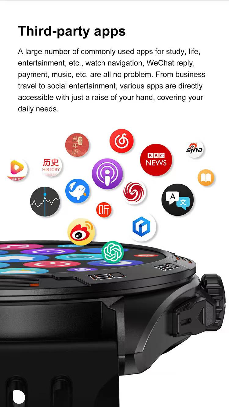 DellNux - DTM1 Pro Smartwatch - AMOLED Display, 4GB Storage, Bluetooth Connectivity & Fitness Tracking
