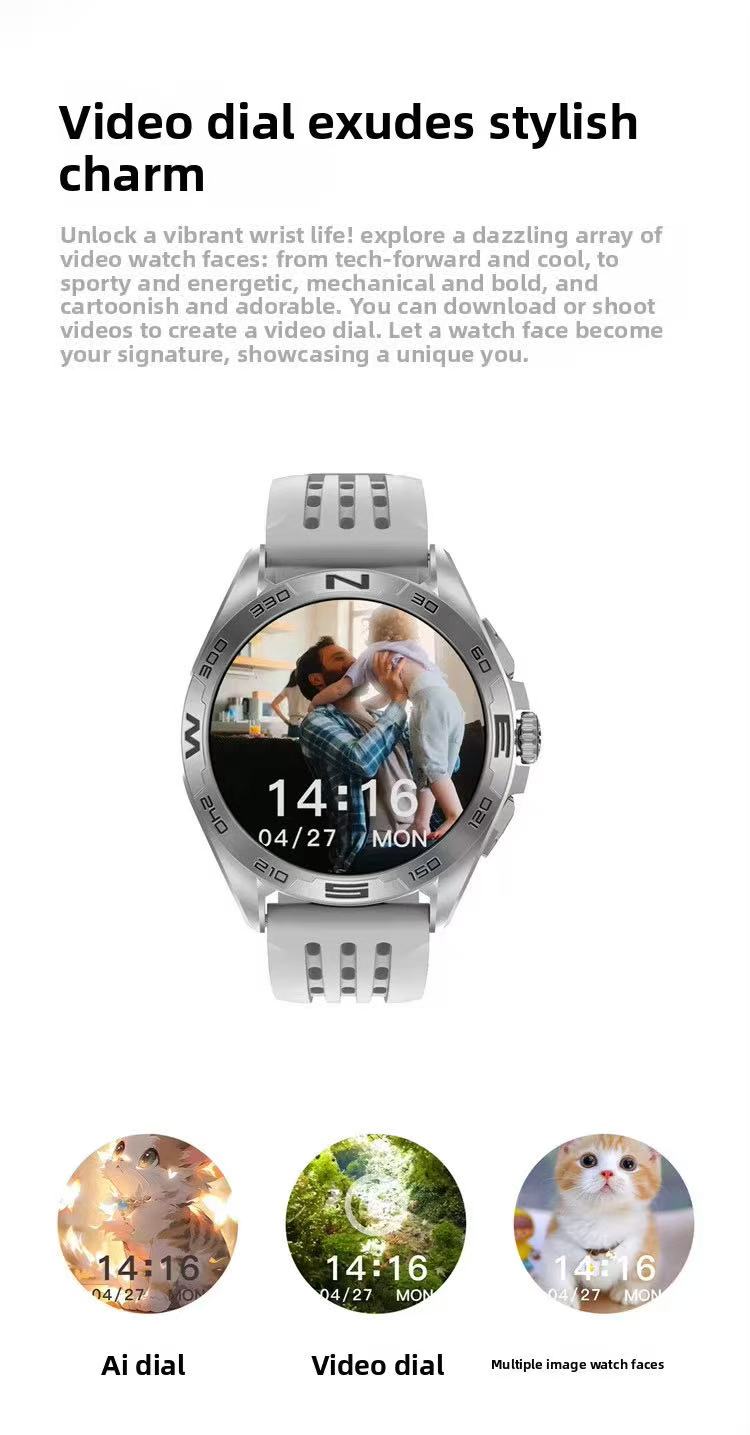 DellNux - DTM1 Pro Smartwatch - AMOLED Display, 4GB Storage, Bluetooth Connectivity & Fitness Tracking