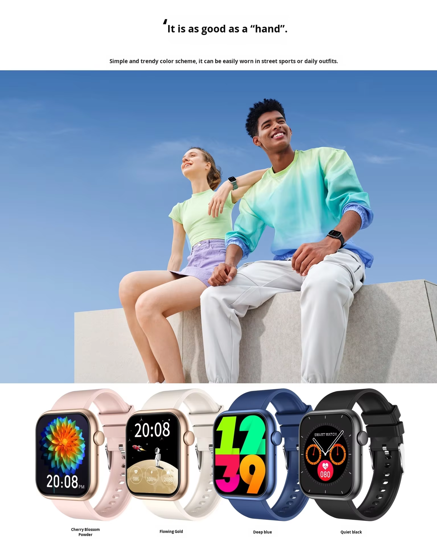 DellNux QW7 Smartwatch – 2.0" HD Display | Fitness & Health Tracker | 7+ Days Battery