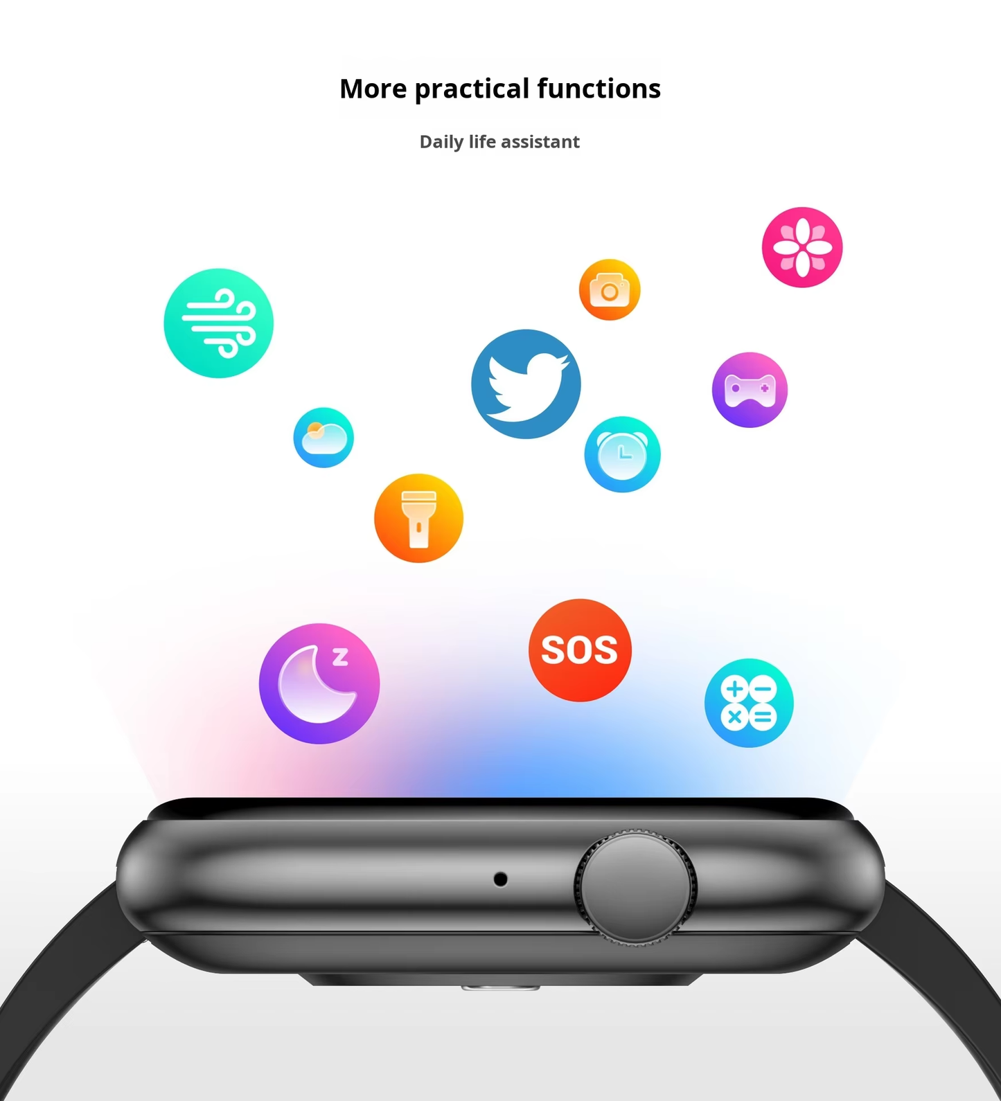 DellNux QW7 Smartwatch – 2.0" HD Display | Fitness & Health Tracker | 7+ Days Battery