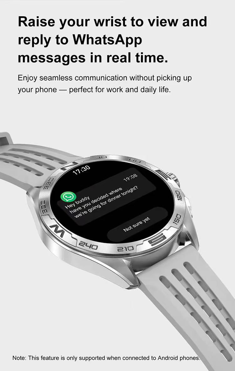 DellNux - DTM1 Pro Smartwatch - AMOLED Display, 4GB Storage, Bluetooth Connectivity & Fitness Tracking