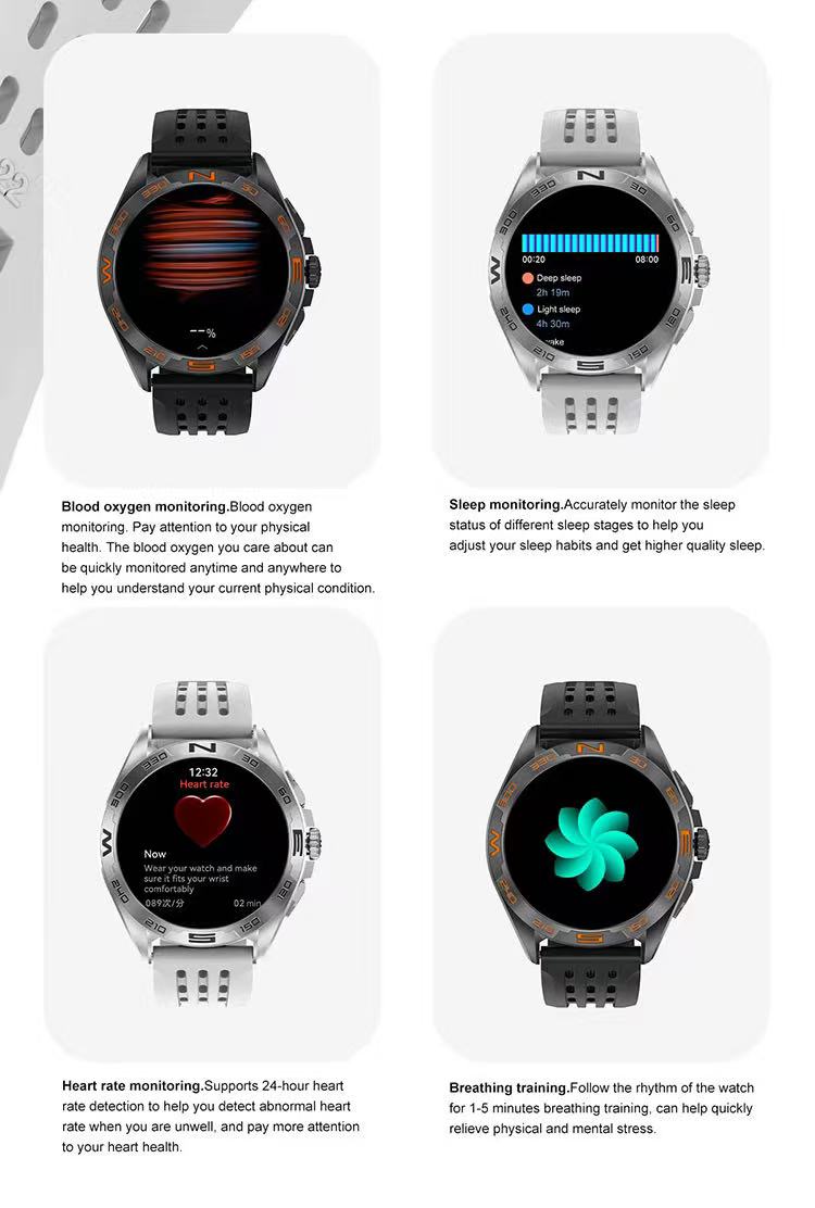 DellNux - DTM1 Pro Smartwatch - AMOLED Display, 4GB Storage, Bluetooth Connectivity & Fitness Tracking