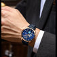 Person wearing wrist watch with a focus on quality assurance text above. available in UK at Dellnux
