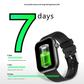 Fitness Smartwatch with battery display and text about battery life on a white background available in UK at Dellnux
